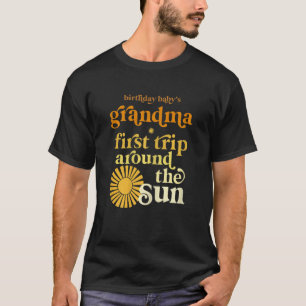 Womens Grandma First Trip Around The Sun Birthday  T-Shirt