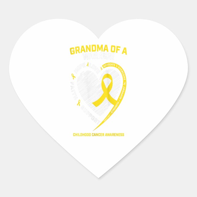 Womens Grandma Grandson Granddaughter Childhood Heart Sticker (Front)