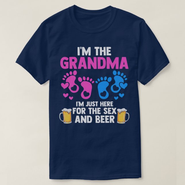 Womens Grandma Here for the se and beer Gender Rev T-Shirt (Design Front)