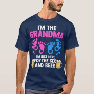 Womens Grandma Here for the se and beer Gender Rev T-Shirt