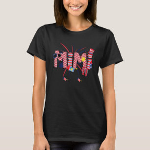 Womens Grandma Mimi Usa American Flag 4th Of July T-Shirt