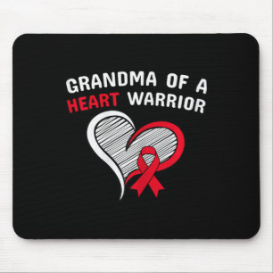 Womens Grandma Of A Heart Warrior Chd Disease Awar Mouse Mat