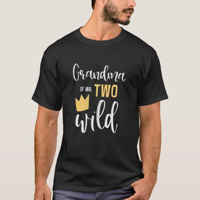 Womens Grandma Of Mr Two Wild 2nd Birthday Party T T-Shirt (Front)