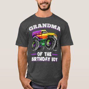 Womens Grandma Of The Birthday Boy Fathers Monster T-Shirt