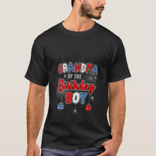 Womens Grandma of the Birthday Boy Spider Theme Co T-Shirt