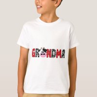 Womens Grandma of The Birthday For Boy Cow Farm Bi