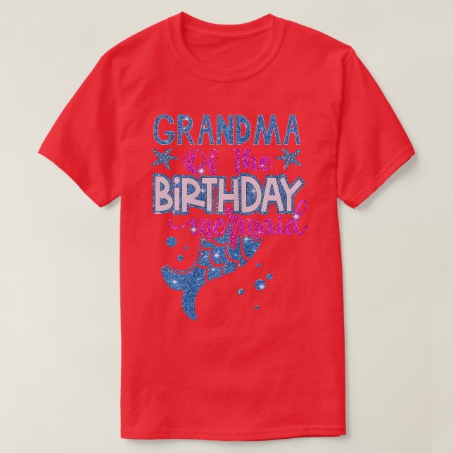 Womens Grandma Of The Birthday Mermaid Family Matc T-Shirt (Design Front)