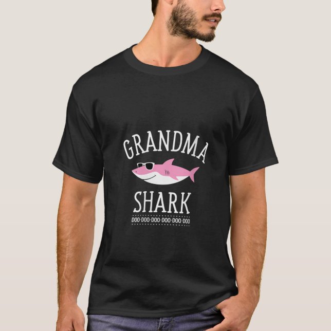 Womens Grandma Shark V Neck  T-Shirt (Front)