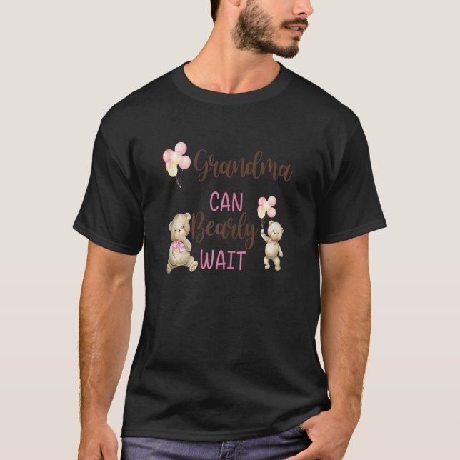 Womens Grandma We Can Bearly Wait Gender Neutral B T-Shirt (Front)