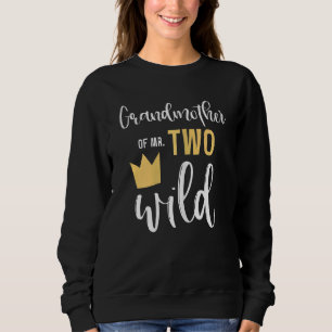 Womens Grandmother Of Two Wild 2nd Birthday Party Sweatshirt