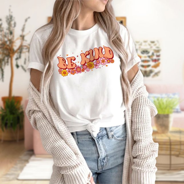 Women's Graphic Tees, Be Kind Shirt, Flower  T-Shirt (Creator Uploaded)