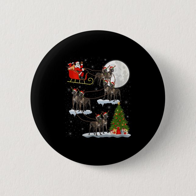 Womens Great Dane Dog Santa Sleigh Flying Funny Ma 6 Cm Round Badge (Front)