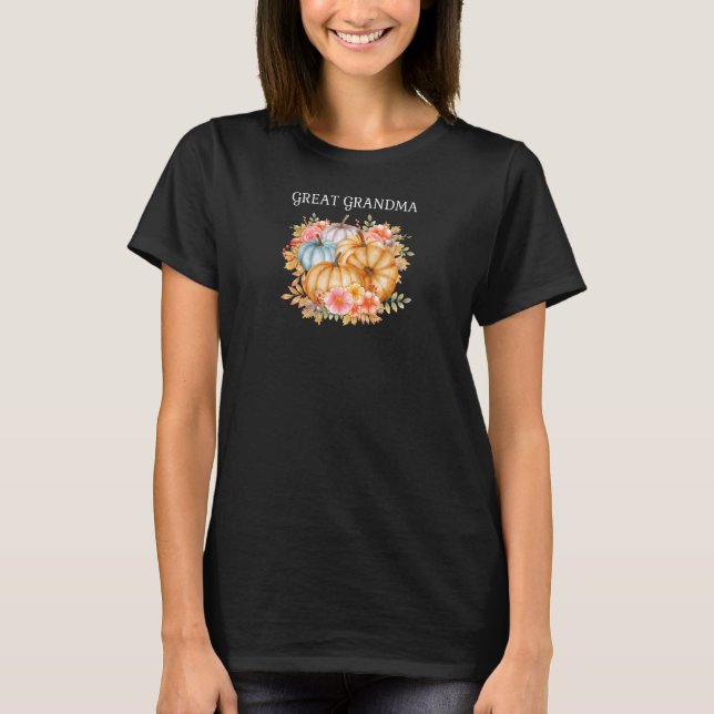 Womens Great Grandma Colorful Pumpkins Fall Autumn T-Shirt (Front)