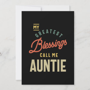 Womens Greatest Blessings Call Me Auntie Gift Invitation