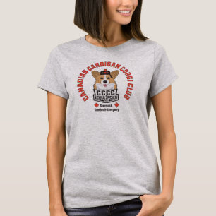 Women's Grey Canadian Cardigan Corgi Club T-Shirt