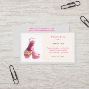  Women's Grey Fashion Shoes Pink High Heels  Business Card