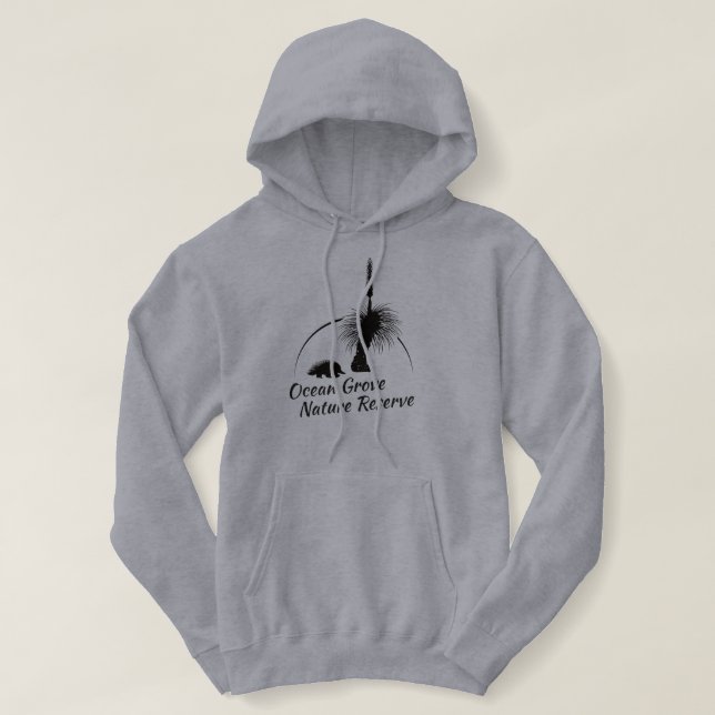 Womens Grey Hooded Jumper, Black OGNR Logo Hoodie (Design Front)
