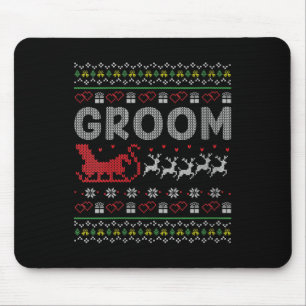 Womens Groom Bride Christmas Xmas Ugly Matching Co Mouse Mat