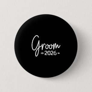 Women's groom est 2026 married wedding bridal 6 cm round badge