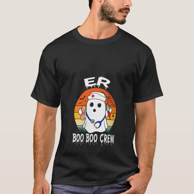 Womens Groovy Emergency Department Crew Funny ER N T-Shirt (Front)