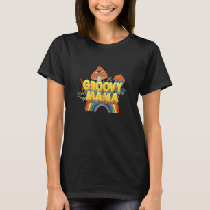 Womens Groovy Mama 70s Aesthetic Nostalgia 1970's  T-Shirt