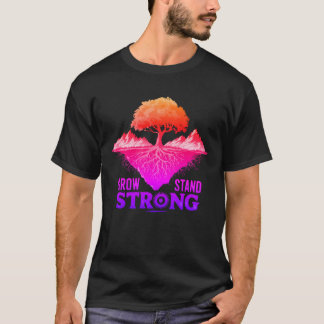 Womens grow deep stand strong V-Neck T-Shirt