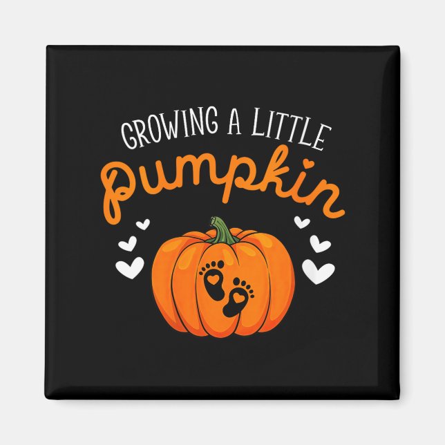 Womens Growing A-little Pumpkin Halloween Pregnanc Magnet (Front)