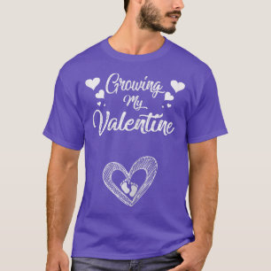Womens Growing My Valentine Pregnancy New Mum Vale T-Shirt
