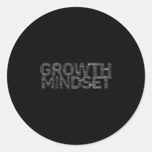 Womens Growth Mindset Motivation And Insrational V Classic Round Sticker