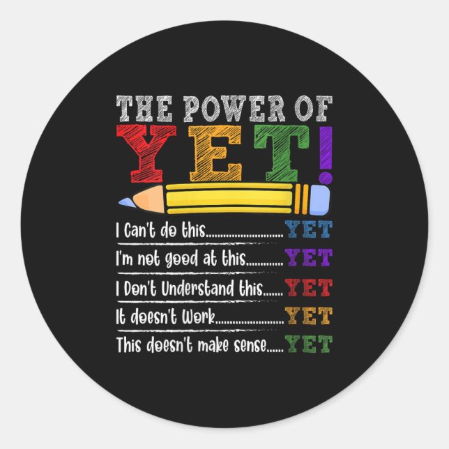 Womens Growth Mindset Teacher Motivational Sitive  Classic Round Sticker (Front)