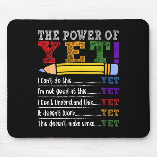 Womens Growth Mindset Teacher Motivational Sitive  Mouse Mat (Front)