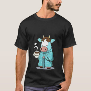 Womens Grumpy Cow Coffee Lover on Coffee Cattle V- T-Shirt