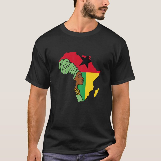 Womens Guinea Bissau Flag Africa Map Ethnic Herita T-Shirt (Front)