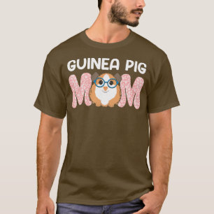 Womens Guinea Pig Pet Owner Dog Mum Floral Graphic T-Shirt