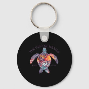 Womens Gulf Of Mexico Turtle Vintage Funny V-neck Key Ring