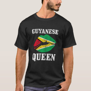 Womens Guyanese Queen Guyana Flag Pride Vintage Gi T-Shirt