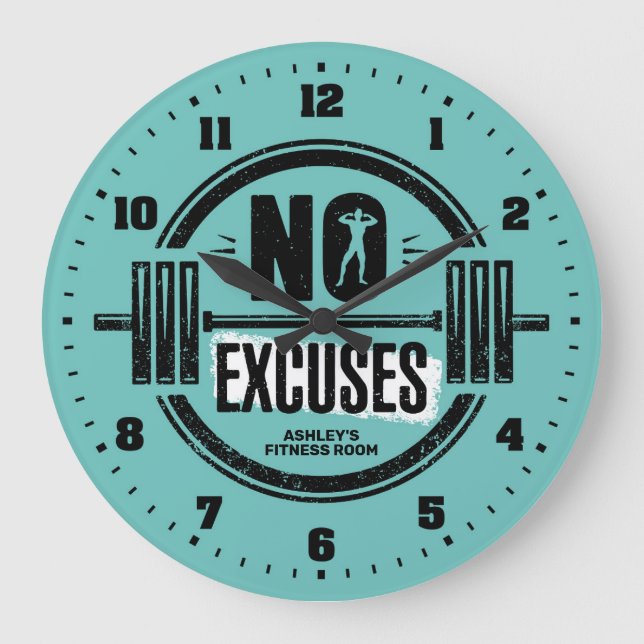 Women's Gym Fitness Room Personalised Wall Clock (Front)