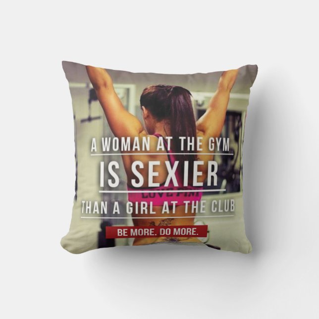 Women's Gym Workout Motivational Cushion (Front)
