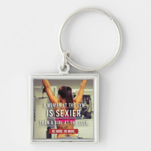 Women's Gym Workout Motivational Key Ring