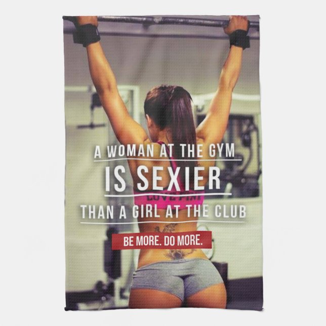 Women's Gym Workout Motivational Tea Towel (Vertical)