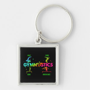 Women's Gymnastics Bars Beam Vault Floor Key Ring