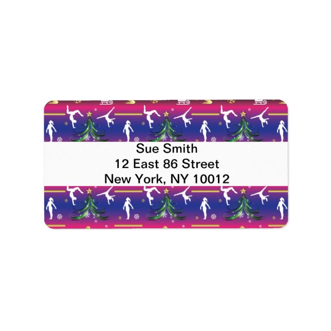 Women's Gymnastics Christmas Tree Label (Front)