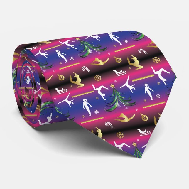 Women's Gymnastics Christmas Tree Tie (Rolled)