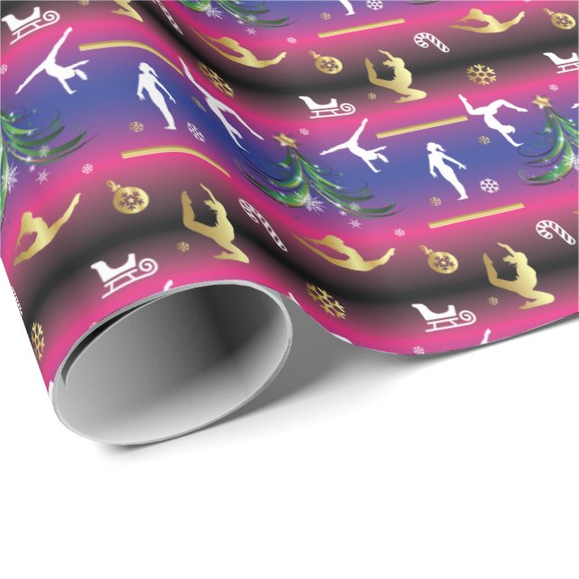Women's Gymnastics Christmas Tree Wrapping Paper (Roll Corner)
