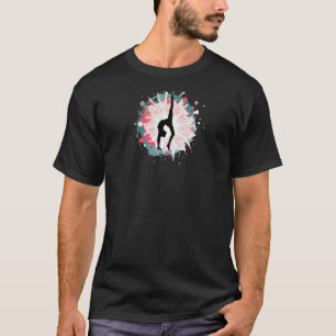 Womens Gymnastics Colourful Gymnast In Handstand P T-Shirt