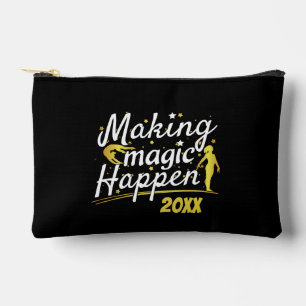 Women's Gymnastics Making Magic Happen Quote Accessory Pouch