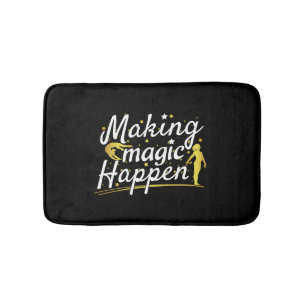 Women's Gymnastics Making Magic Happen Quote Bath Mat