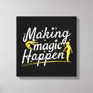 Women's Gymnastics Making Magic Happen Quote Canvas Print