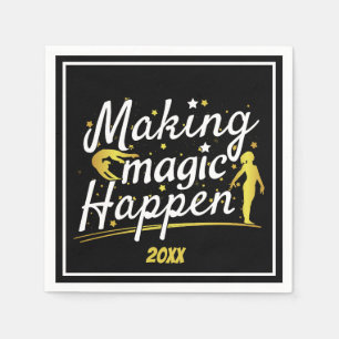 Women's Gymnastics Making Magic Happen Quote Napkin