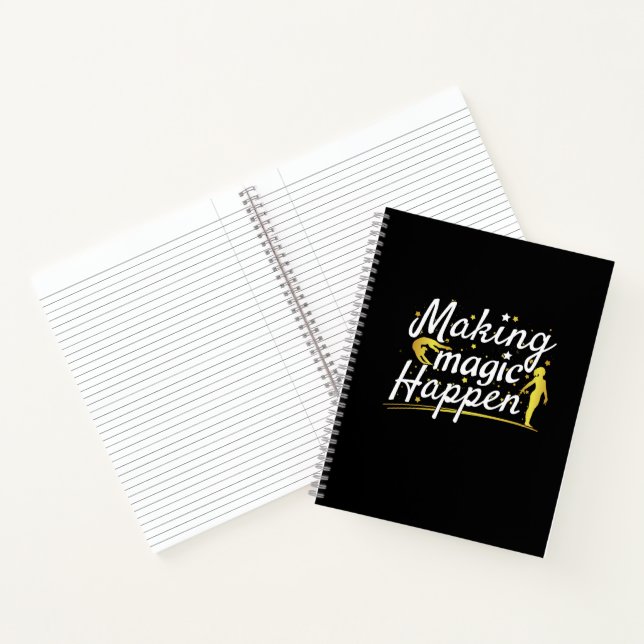 Women's Gymnastics Making Magic Happen Quote Notebook (Inside)